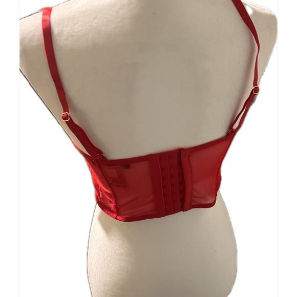INC INTERNATIONAL CONCEPTS Lace Bustier Bra, Size Medium, Red, NWT - Picture 2 of 3